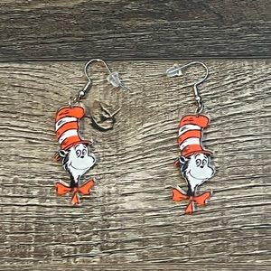 Dr. Seuss Cat in the Hat Acrylic Earrings